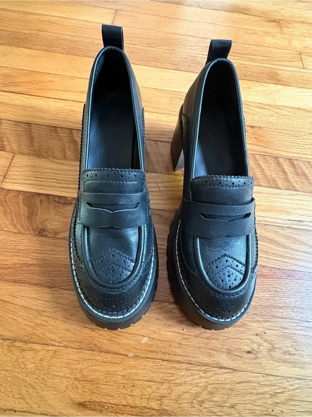 MIA Black Chunky Platform Loafers